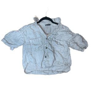 Tan ZARA Button Down Top